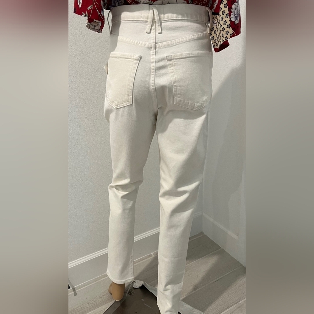 Slvrlake Beatnik Slim Straight High Rise White 5 Pocket Jeans Size 27 NWT - Picture 3 of 14